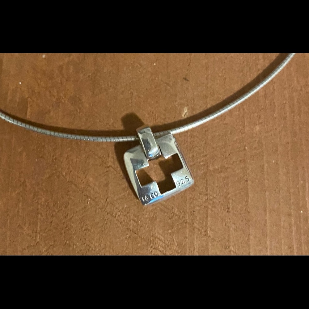 Tiffany cross necklace, beautiful condition. Inches 15” 1/2